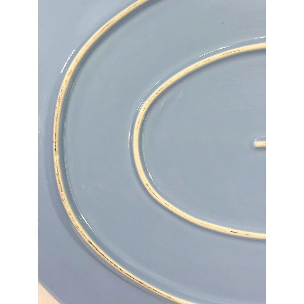 Corelle Coordinates Blue Oval Serving Platter‎ Stoneware 17.5
